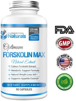 Forskolin 125mg - Pure Natural Forskolin Extract Supplement. 90 Capsules - Fat Burner, Appetite Suppresant, Vegan, Gluten Free Pills.