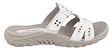 Skechers Women's Reggae Trench Town Slide Sandal, White Leather, 9 M US