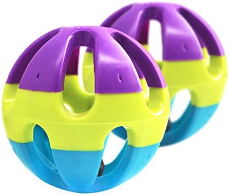 CFPACR Chase Game Colorful Pet Toy Ball with Bell for Hamster Cat Parrot Dog Rabbit