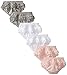 Burt's Bees Baby Baby Girls Covers-6-Pack Ruffle Back Design Diaper Covers, 100% Organic Cotton, Cloud/Heather Grey/Blossom, 18 Months
