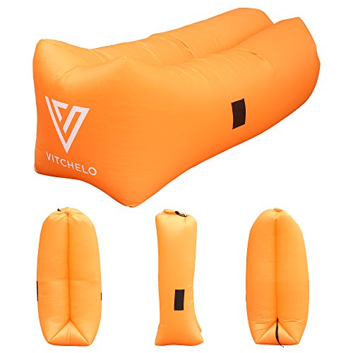 Vitchelo Inflatable Lounger Sofa Couch Chair Seat & Air Bag. Ripstop Lazy Bag Suitable for Camping Beach Park & Festivals. Supports Up to 400lbs. 8.2 ft Long. Portable Foldable & Tear Free(Purple) - Thumbnail 2