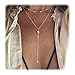 Wowanoo Vintage Double Layer Alloy Crystal Choker Necklace with Long Chain Pendant Silver2