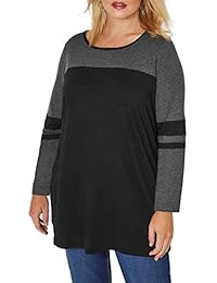 Three Quarter Sleeve Color Block Tunic T Shirt Three Quarter Sleeve Color Block Tunic T Shirt