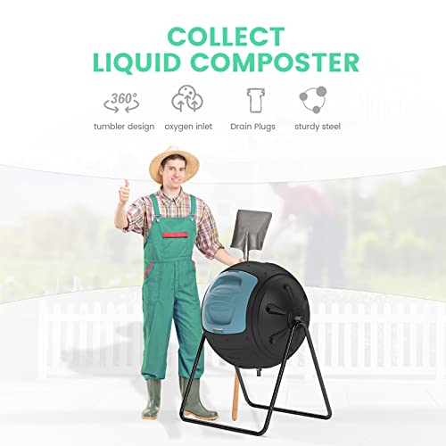 Multifunction Garden Tumbling Composter, HeavyDuty FastWorking Compost Bin with Easytouse
