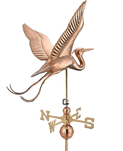 Good Directions Blue Heron Estate Weathervane, Pure Copper