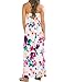 Leadingstar Women's Graceful Floral Party Maxi Dress, Strapless-White Orange Flower