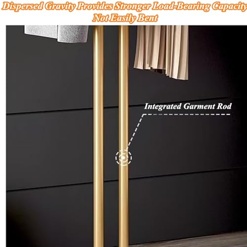 Beauenty Freestanding Metal Coat Rack,Durable Stable Independent Hallstand,Standing Coat Rack with Heavy Base,Metal Clothes Tree With Hooks Suitable For Hanging Clothes,Hats,Bags In Modern Households