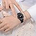 Women's Watch Fashion Watch Analog Quartz Watches with Stainless Steel Mesh Band Waterproof Wristwatch Casual Watch Ladies (Black)