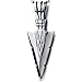 COOLSTEELANDBEYOND Stainless Steel Arrowhead Pendant Necklace Silver Polished with 23.6 Inches Steel Ball Chain