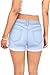 Wax Women's Juniors Perfect Fit Mid-Rise Denim Shorts (M, Light Denim)