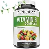 Vitamin B Complex Supplements - Methylated Super B Complex Capsules - High Potency bcomplex Vitamins - Healthy Nature Made VIT - Organic and Pure Formula - 2018 Energy Recipe by Nurturition