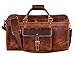 Leather Travel Duffle Bag | Gym Sports Bag Airplane Luggage Carry-On Bag | Gift for Father's Day By Aaron Leather Goods (Brown)