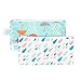 Bumkins Reusable Snack Bags, for Kids School Lunch and for Adults Portion, Washable Fabric, Waterproof Cloth Zip Bag, Supplies Travel Pouch, Food-Safe, 2-pk Raindrops and Umbrellas
