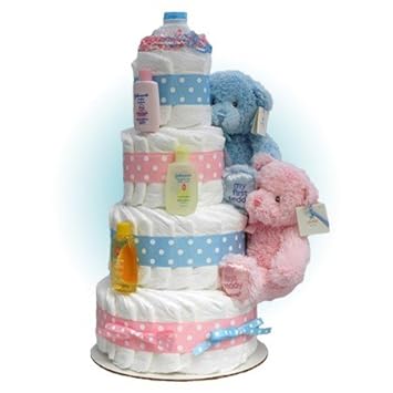 diaper cake for twin boys