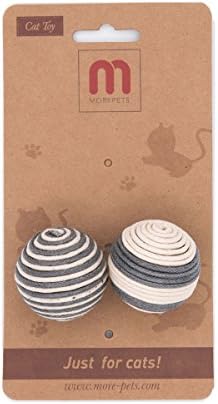 MorePets Premium Feather Teaser Exerciser For Cat and Kitten - Cat Toy Interactive Cat Wand (Balls)