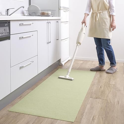 サンコー キッチンマット ずれない 台所マット ロング 60×180cm グリーン【日本製 撥水 消臭 洗える】おくだけ吸着 KG-01