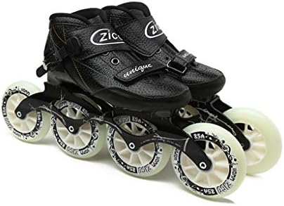 Ailj Adult Professional Rollerblades, 4 * 90-110MM Wheels Carbon Fiber Professional Roller Skates For Women Black Inline Speed Skates Red Blue