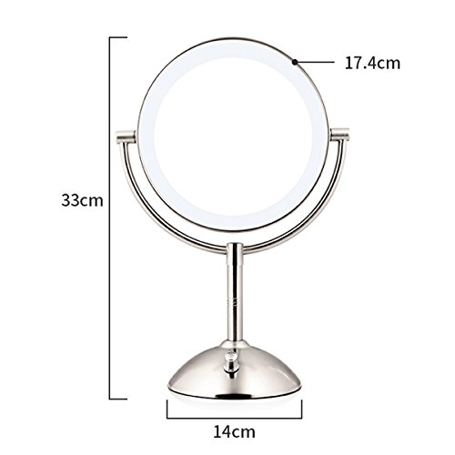 Dokpav® Oval DoubleSided Cosmetics Mirror, Warm Lighted Makeup Mirror