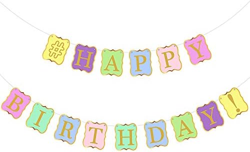 Pastel Colors Happy Birthday Banner Pastel Birthday Decorations