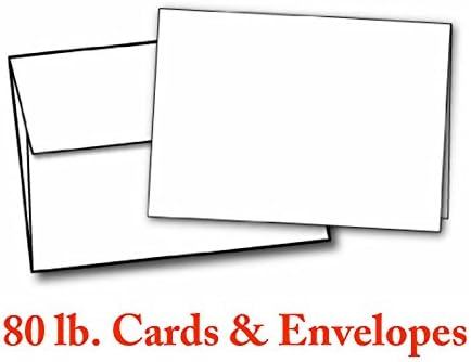5" X 7" Heavyweight Blank White Greeting Card Sets - 30 Cards & Envelopes