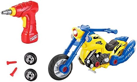 Build Your Own Toy Motorcycle Take-A-Part Toy for Kids with 20 Take Apart Pieces, Tool Drill, Lights and Sounds