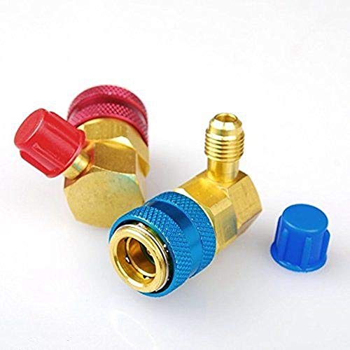 FASTROHY Adjustable R134A AC Quick Coupler Connector Adapters Fitting High Low 1/4 inch SAE HVAC Manifold Gauge Hose Set