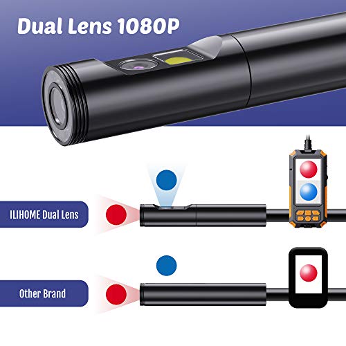 Dual Kameras Endoskopkamera, Doppelkamera Dual Lens 4,5 Zoll IPS Bildschirm Endoskop, 8+1 Einstellbaren LED-Licht… – Bild 4