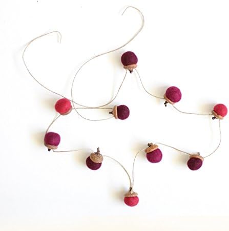 Felted Acorn Garland - Reds