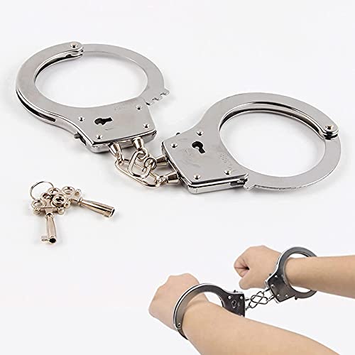 Police Badge and Toy Handcuffs, Cosplay Hand Cuffs for Boys Girls Kids