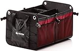 EVSTEN Car Trunk Organizer - Resizable, Collapsible Cargo Storage for Auto, SUV, Truck - Heavy Duty Car Storage Container, Box, Anti-Slide with straps