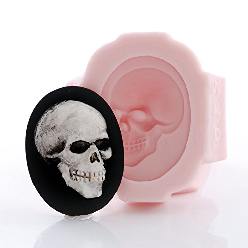 Gothic Skull Cameo Silicone Mold Food Safe Fondant, Chocolate, Candy, Resin, Polymer Clay, Jewelry, Craft Mold - Thumbnail 5