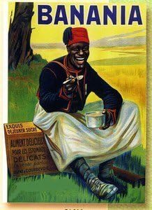 FRENCH VINTAGE METAL SIGN 40x30cm RETRO AD BANANIA CHOCOLATE SENEGALESE SHARPSHOOTER
