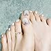 FINREZIO 7PCS Adjustable Toe Ring for Women Girls Open Tail Ring Flower Knot Simple Toe Ring Gifts Jewelry Set…
