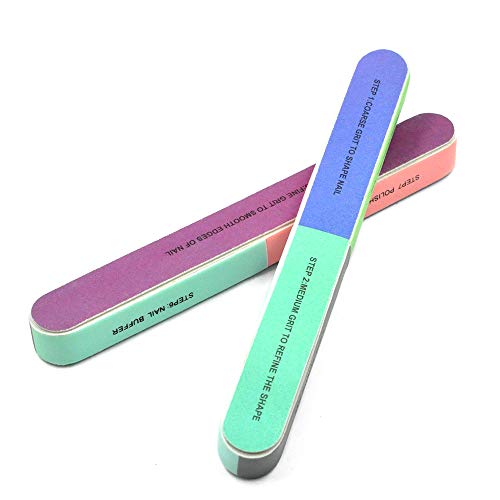 Lady Up Nail Files Shiner Polisher and Nail Art Brush Set, Pedicure Manicure Kit Accessories Tool For Home and Professional Use (Gold)