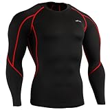 emFraa Skin Tight Compression Base layer Black Running Shirt men women XS ~ 2XL