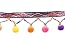 Yalulu Rainbow Pom Pom Tassel Trim Ribbon - 5 Yards DIY Craft Fringe For Home & Wedding Decor (Mosaic Wide)