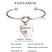 FEELMEM Godmother Bangle Bracelet,Goddaughter Bangle Bracelet,Baptism Gift for Godmothers/Goddaughters(godmother charm-Rose gold)