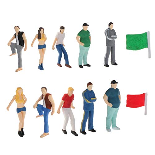 T TOOYFUL 13x 1/64 Miniatur People Road Scenery Szenario Modell für Matchbox Toy Decor – Bild 7