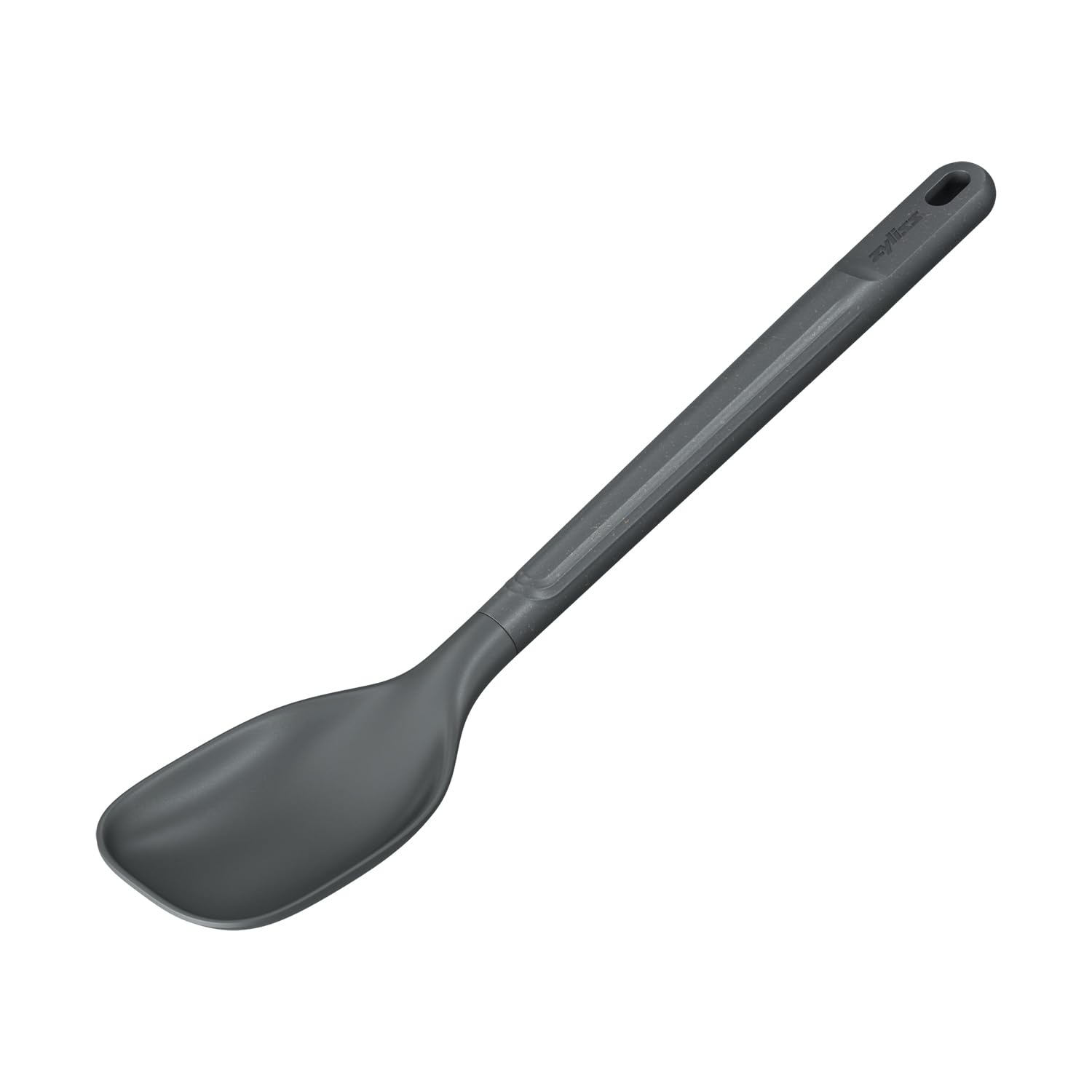 Zyliss Medium Cooking Spoon, Sustainable Wheat Straw/Nylon, Non Stick, Heat Resistant Nylon Head, Kitchen Utensil, Beluga Grey, 31cm x 6cm, Dishwasher Safe