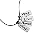 Loving Family - Sterling Silver Sing Live Dance Love Message Necklace - 24