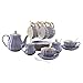 YoungQI Porcelain Tea Coffee Sets with Teapot Sugar Bowl Cream Pitcher Teaspoons and tea strainer for Tea/Coffee, Cups& Saucer Service for 6(Purple)