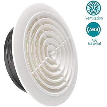 HG POWER 8 Inch Round Air Vent ABS Louver White Grille Cover Adjustable Exhaust Vent Fit for Bathroom Office Kitchen Ventilation