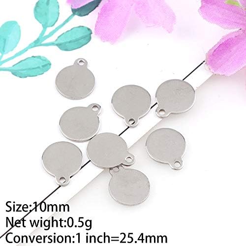 WEIWEIJI Stainless Steel Charms Silver Color Round Shape Stamping Blank Tag Pendants For Making Necklace Jewelry