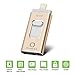 Universal 32GB Flash Drive,QARFEE 3in1+1 Pen Drive USB (Type-c) Memory Stick External Storage Flash Drive U Disk Compatible for iPhone,iPad,iPod,Mac,iOS/Android Cell Phone and PC,Gold