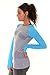 B.BANG Women's Running Athletic Wear Long Sleeve Yoga Seamless Sports Shirts with Thumb-Hole（Blue S）