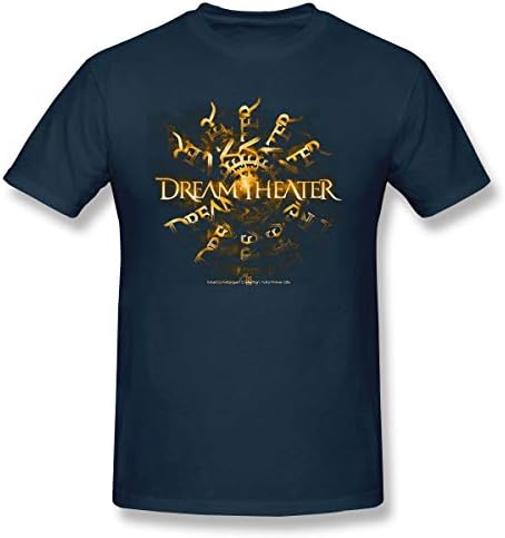 Sallyigueroa Mens Music Dream Theater Band Fashion Navy T Shirt with Short Sleeve for Men