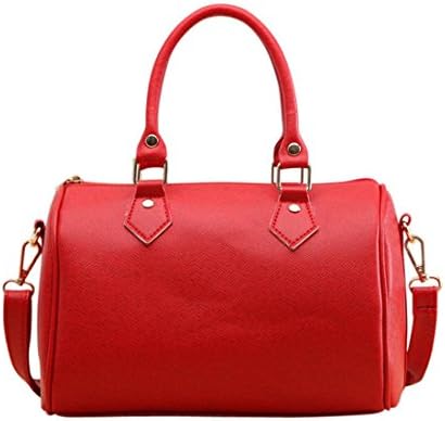 Women Handbags,Toponly Women Candy Color Cylindrical Beautiful Handbag Shoulder Bag PU Leather Messenger Hobo Bag (fashion Red)