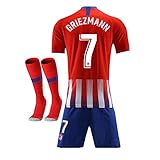 Atletico Madrid #7 Griezmann 18-19 Season Kids/Youth Home Soccer Jersey & Shorts & Socks Color Red