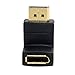 CY 90 Degree Down Angled DisplayPort Male to Female Extension Adapter Black
