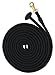 Tough 1 Rolled Cotton Lunge Line with Solid Brass Snap, Black, 25'